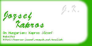 jozsef kapros business card