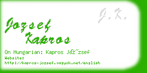 jozsef kapros business card